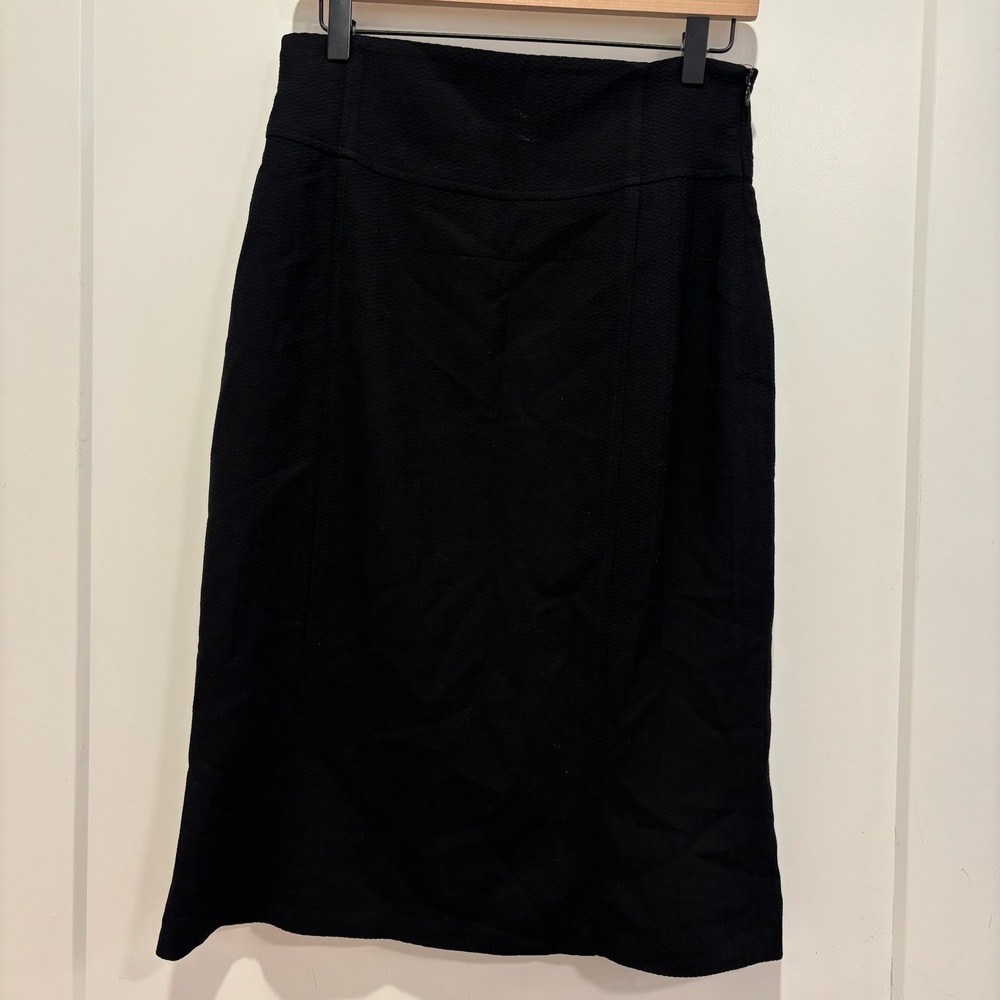Marisa Minicucci Black Chevron Textured Knit Pencil Skirt Made in‎ Canada Size 6